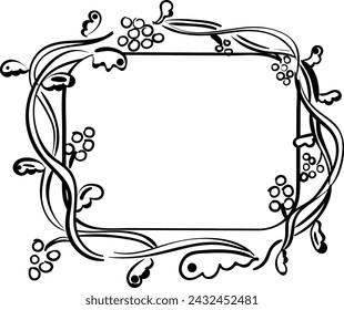 Hand drawn vector of square frame editable style 