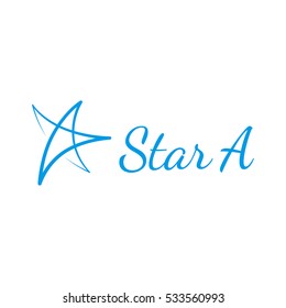 Hand drawn vector star logo.
Vector logo of blue star in outline.