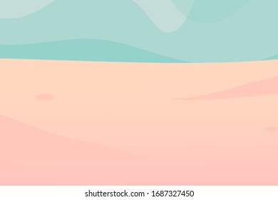Hand drawn vector stock abstract graphic illustration with ocean waves sea shore scene with nobody and Copy Space place for your typography isolated on background