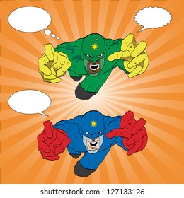 Hand drawn vector superhero