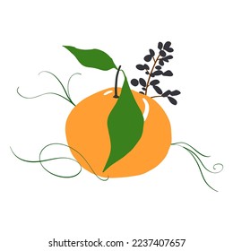 Hand drawn vector tangerine arrangement
