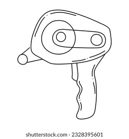 Hand drawn vector of tape dispenser icon. Doodle vector of tape dispenser icon in vector