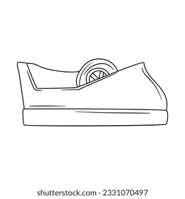Vector dibujado a mano del icono dispensador de cinta. Vector de doodle del icono del dispensador de cinta en vector