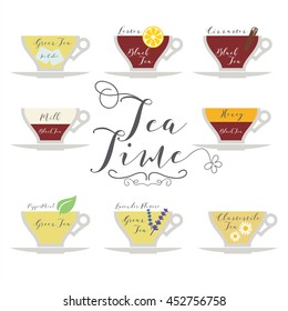 Hand drawn vector tea maps