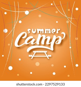 Handgezeichneter Vektortext "Summer Camp"für Zeichen, Plakatwand, Karte oder Flyer