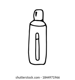 Hand drawn vector thermos camping clipart. Isolated on white background drawing for prints, poster, cute stationery, travel design. High quality illustration