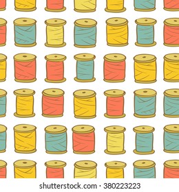 Hand drawn vector thread seamless pattern