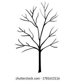 handgezeichnete Vektorbaumsilhouette 