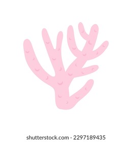 Hand drawn vector trendy coral reef illustration