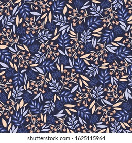 Hand drawn vector trendy creative pattern with flowers.