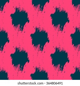Hand drawn Vector Trendy fantasy freehand art composition . Speed style pink colored painting .Seamless abstract pattern with chevron brushstrokes .Can be used for fashion , advertising , web design .