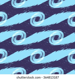 Hand drawn Vector Trendy fantasy freehand art composition . Speed style natural painting .Seamless abstract pattern with chevron brushstrokes .Can be used for fashion , advertising , web design .