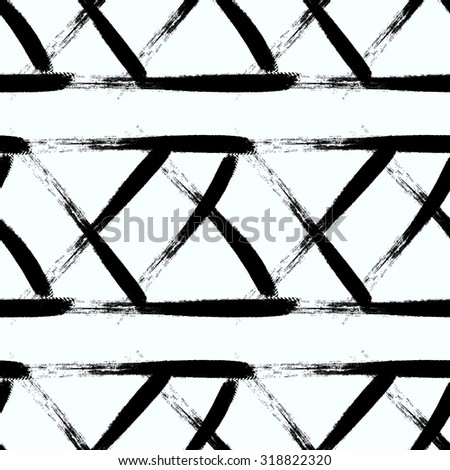 Hand drawn Vector Trendy fantasy freehand art composition . Speed style natural black painting .Seamless abstract pattern with brushstrokes .Can be used for fashion ,  advertising , web design .