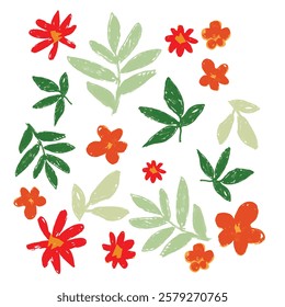 Hand Drawn Vector Tropical Bloom