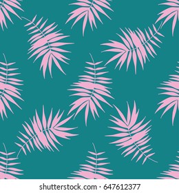 Hand Drawn Vector Tropical Leave Seamless Pattern.