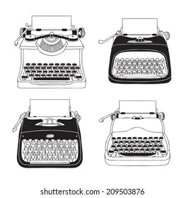 Hand Drawn Vector Typewriters