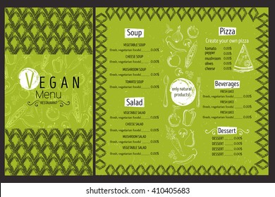 Hand drawn vector typographic elements Vegan menu, vegetarian restaurant, vegan cafe and set of hand drawn vegetable elements. Suitable for ads, signboards, menu and web banner designs