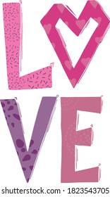 Handgezeichnetes, valentinisches Herz. Liebes Vektorlogo. Dekoratives Design