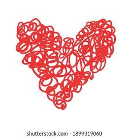 Corazón valentino vectorial dibujado a mano. Vector de amor. Logo de amor. Elementos de diseño decorativos. 
