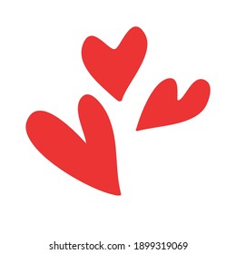 Hand drawn vector valentine heart. Love vector. Love logo. Decorative design elements. 