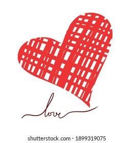 Corazón valentino vectorial dibujado a mano. Vector de amor. Logo de amor. Elementos de diseño decorativos. 