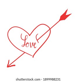 Hand drawn vector valentine heart. Love vector. Love logo. Decorative design elements. 
