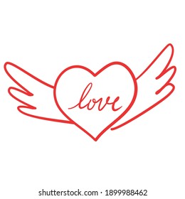 Hand drawn vector valentine heart. Love vector. Love logo. Decorative design elements. 