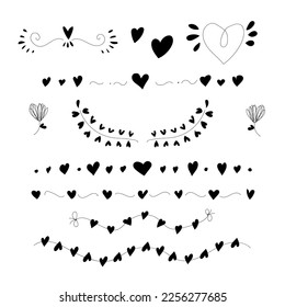 Hand drawn vector valentine and wedding love ornament