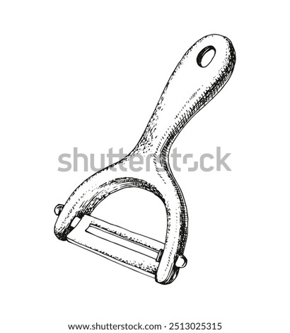 Hand drawn vector vegetable peeler