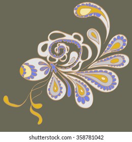 Hand drawn vector vintage background. Doodles elements.