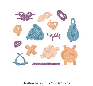 Hand drawn vector vintage illustration. Icon set for knitting, crocheting, handmade. Yarn, threads and other equipment for handicrafts.