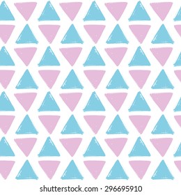 Hand drawn vector vintage texture. Seamless abstract pattern with triangles. Ink and feather