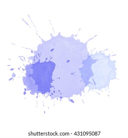 Hand drawn vector watercolor splash pattern on white. Beautiful  texture background.