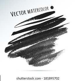 Hand drawn vector watercolor texture. Isolated.