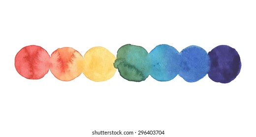 hand drawn vector watercolour rainbow frame