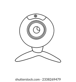  hand drawn vector web cam in doodle cartoon style