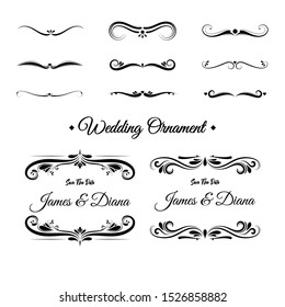 Hand Drawn Vector Wedding Ornament Design Element