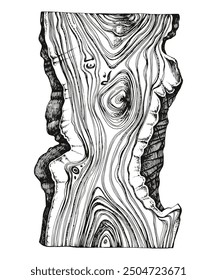 Pieza de madera de Vector dibujada a mano