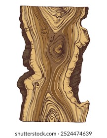 Hand drawn vector wood piece