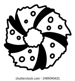 Hand drawn vector wreath in doodle style.