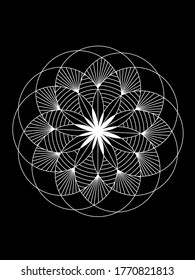 A hand drawn and vectorized geometric mandala. 
