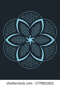 A hand drawn and vectorized geometric mandala. 
