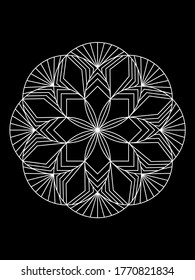 A hand drawn and vectorized geometric mandala. 