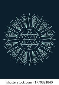 Eine handgezeichnete und vektorisierte geometrische Mandala. 