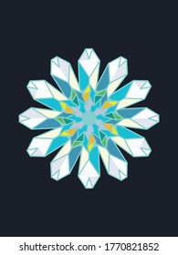 Mandala geométrica dibujada a mano y vectorizada. 
