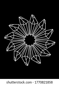 A hand drawn and vectorized geometric mandala. 