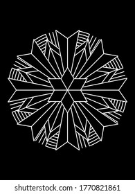 A hand drawn and vectorized geometric mandala. 