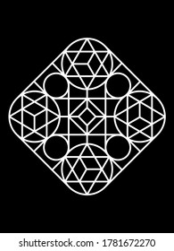 A hand drawn and vectorized geometric mandala. 