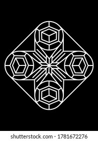 A hand drawn and vectorized geometric mandala. 