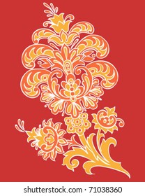 Hand Drawn Vectorized Paisley/Henna Illustration